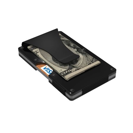 Grid Wallet Aluminum Wallet with Money Clip, Black ALUBLK-CLIP
